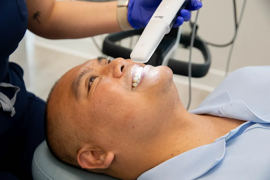 adult patient getting iTero scan